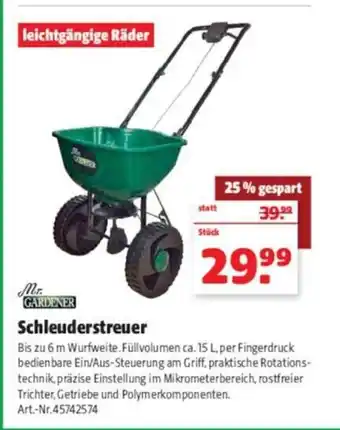 Hagebau Mr. Gardener Schleuderstreuer Angebot