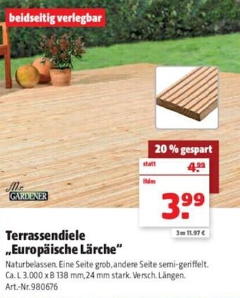 Hagebau Mr. Gardener Terrassendiele Europaische Larche Angebot