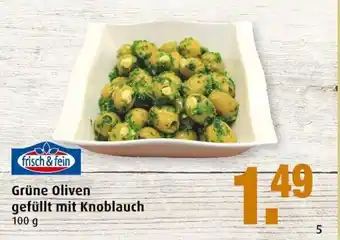 Markant frisch & fein Grüne Oliven gefüllt mit Knoblauch 100g Angebot