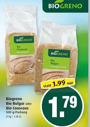 Markant Biogreno Bio Bulgur oder Bio Couscous 500g Angebot