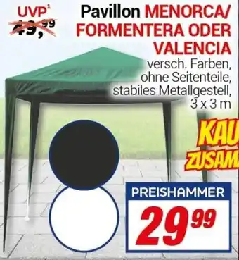 CENTERSHOP Menorca/Formentera oder Valencia Pavillon 3 x 3 m Angebot