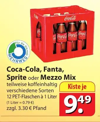 Famila Nord Ost Coca-Cola 12 pet-flaschen a 1 liter Angebot