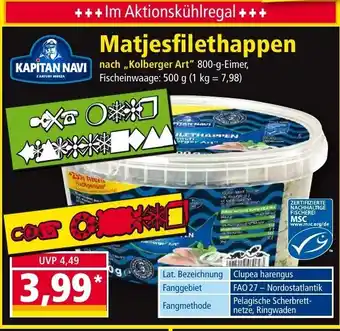 Norma Kapitan Navi Matjesfilethappen nach ,,Kolberger Art" 800g Angebot