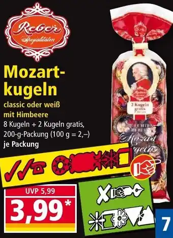 Norma Mozartkugeln classic oder weiß mit Himbeere 200g Angebot