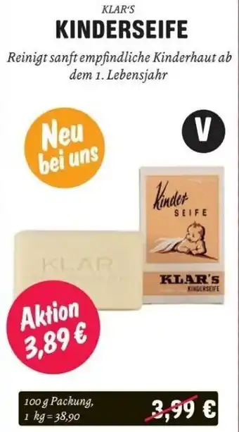 Temma Klar's Kinderseife 100 g Packung Angebot