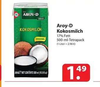 Famila Nord Ost Aroy-D Kokosmilch 17% Fett 500-ml Tetrapack Angebot