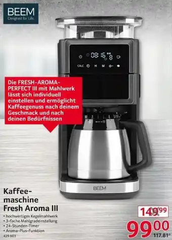 Selgros Beem Kaffeemaschine Fresh Aroma III Angebot