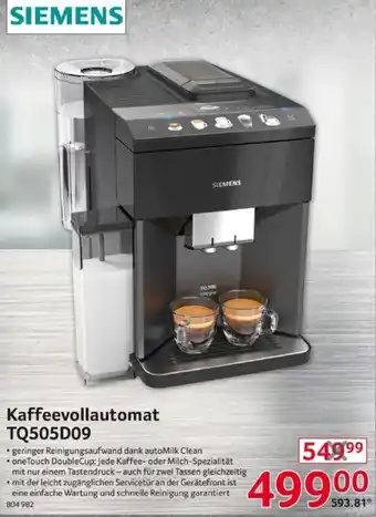 Selgros Siemens Kaffeevollautomat TQ505D09 Angebot