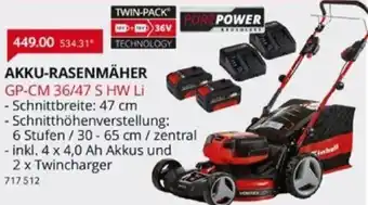 Selgros Einhell Akku Rasenmäher GP-CM 36/47 S HW Li Angebot