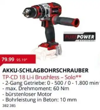 Selgros Einhell Akku Schlagbohrschrauber TP-CD 18 Li-i Brushless Solo Angebot