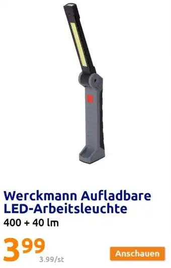 Action Werckmann Aufladbare LED Arbeitsleuchte 400 + 40 lm Angebot