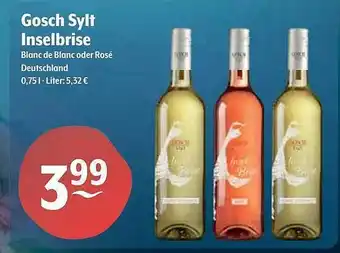 Getränke Hoffmann Gosch sylt inselbrise blanc de blanc oder rosé Angebot