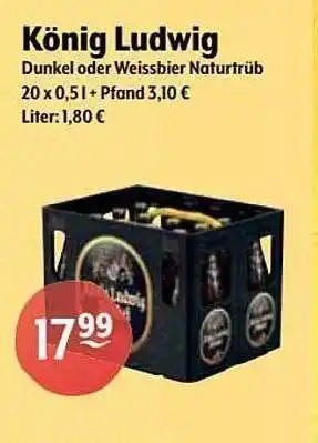 Getränke Hoffmann König ludwig dunkel oder weissbier naturtrüb Angebot