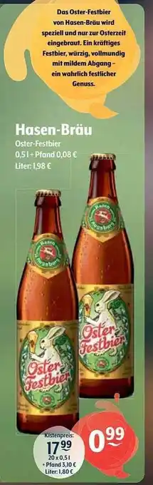 Getränke Hoffmann Hasen-bräu oster-festbier Angebot