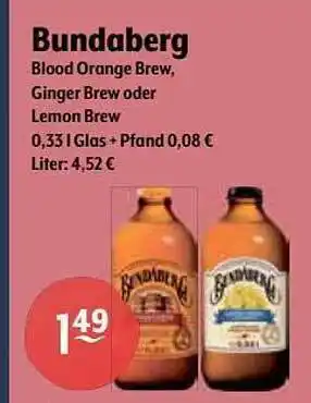 Getränke Hoffmann Bundaberg blood orange brew, ginger brew oder lemon brew Angebot