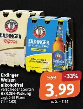 Markant Markt Erdinger weizen alkoholfrei Angebot