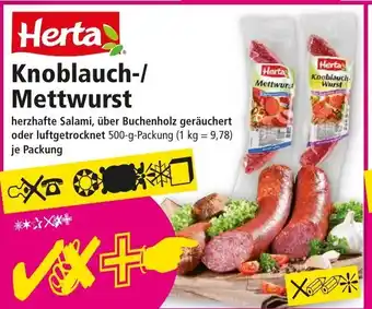 Norma Herta Knoblauch Mettwurst 500g Angebot