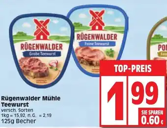 Edeka Rügenwalder Mühle Teewurst 125g Becher Angebot