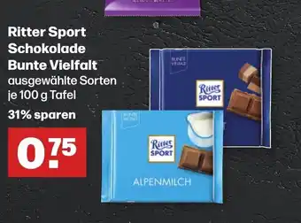 Handelshof Ritter Sport Schokolade Bunte Vielfalt 100g Angebot