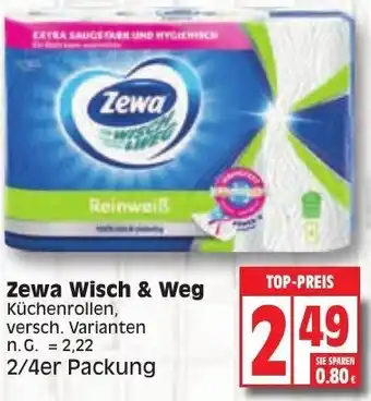 Edeka Zewa Wisch & Weg Küchenrollen 2/4er Packung Angebot