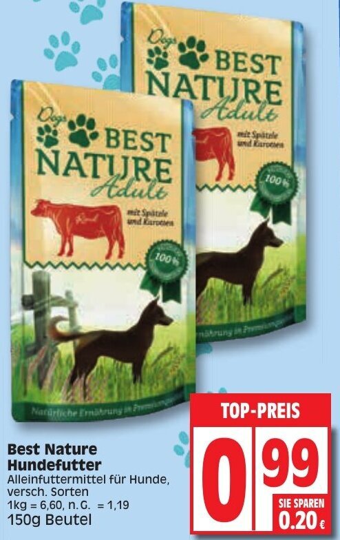 best-nature-hundefutter-150-g-beutel-angebot-bei-edeka
