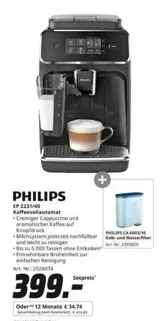 MediaMarkt Philips ep 2231-40 kaffeevollautomat Angebot