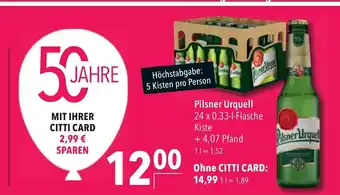 CITTI Markt Pilsner Urquell 24*330 ml Angebot