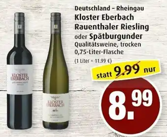 Markant Kloster Eberbach Rauenthaler Riesling oder Spätburgunder 0,75L Angebot