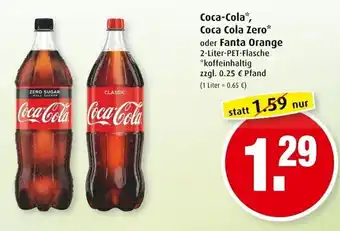 Markant Coca Cola, Coca Cola Zero, oder Fanta Orange 2L Angebot