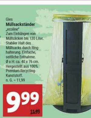 Marktkauf Gies müllsackständer „ecoline“ Angebot