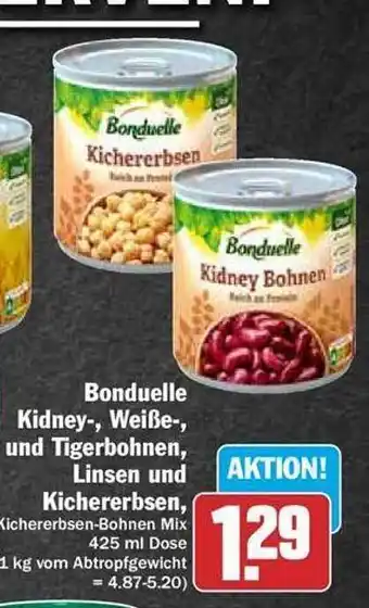 Hit Bonduelle kidney-, weiße-, und tigerbohnen, linsen und kichererbsen Angebot