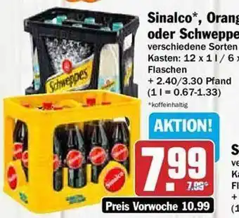 Hit Sinalco, orangina oder schweppes Angebot