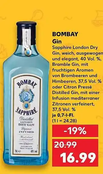 Kaufland Bombay gin sapphire london dry Angebot