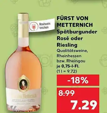 Kaufland Fürst von metternich spätburgunder rosé oder riesling Angebot