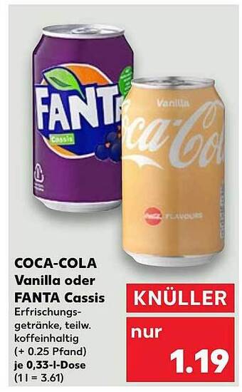 Kaufland Coca-cola vanilla oder fanta cassis Angebot