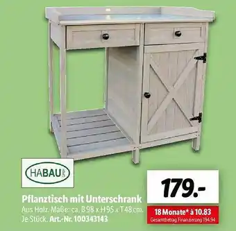 Lidl Habau pflanztisch mit unterschrank Angebot