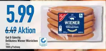 diska Gut & Günstig Delikatess Wiener Würstchen 1000g Angebot