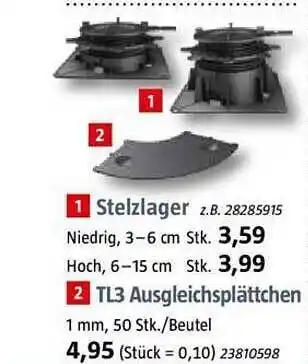 Bauhaus Stelzlager oder tl3 ausgleichsplättchen Angebot