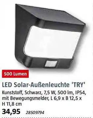 Bauhaus Led solar-außenleuchte 'try' Angebot