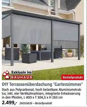 Bauhaus Diy terrassenüberdachung 'gartenzimmer' Angebot