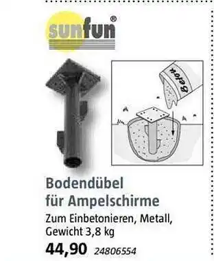 Bauhaus Sunfun bodendübel für ampelschirme Angebot