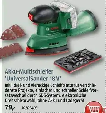 Bauhaus Bosch akku-multischleifer 'universalsander 18 v' Angebot