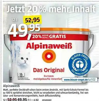 Bauhaus Alpinaweiß Angebot