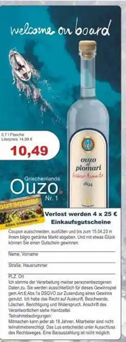 Bilgro Ouzo of plomari nr. 1 Angebot