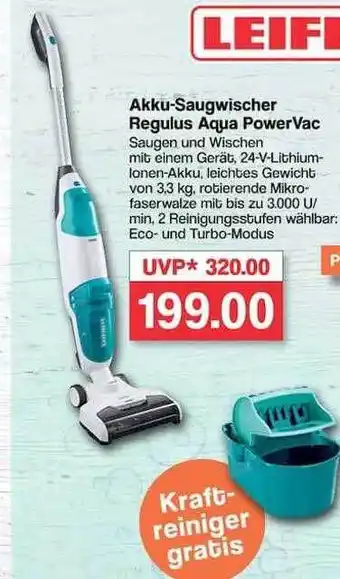 Famila Nord West Leifheit akku-saugwischer regulus aqua powervac Angebot