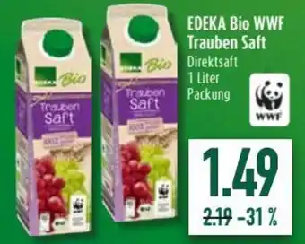 diska Edeka Bio WWF Trauben Saft 1L Angebot