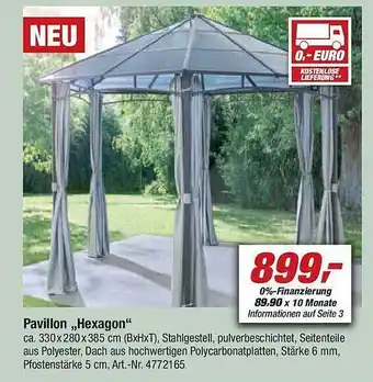 toom Baumarkt Pavillon hexagon Angebot