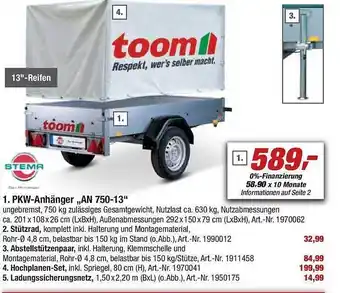 toom Baumarkt Pkw-anhänger an 750-13 stema Angebot