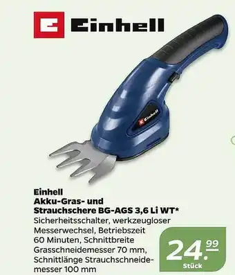 NETTO Einhell akku-gras- und strauchschere bg-ags 3,6 li wt Angebot