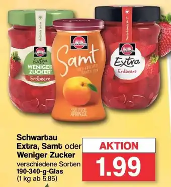 Famila Nord West Schwartau Extra, Samt oder Weniger Zucker 190-340 g Glas Angebot